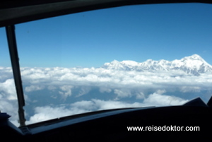 Annapurna Massiv aus dem Cockpit