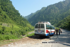 Busfahrt nach Pokhara