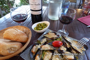 Abendessen am Canal du Midi