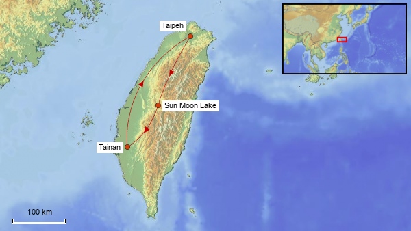 Reisekarte Taiwan 2018